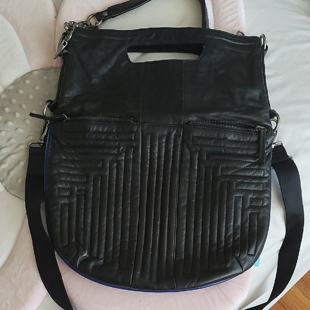 leather Black Quilted Shoulder Bag